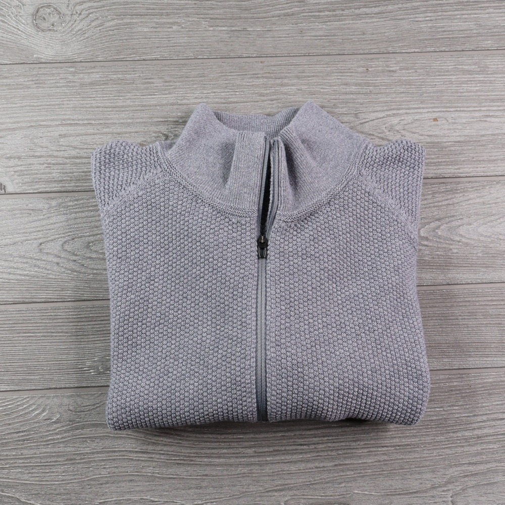 Lululemon Warmth Waffle Knit Half Zip Mock Neck Sweater Men's L Grey